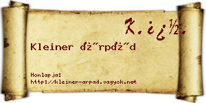 Kleiner Árpád névjegykártya