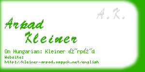 arpad kleiner business card